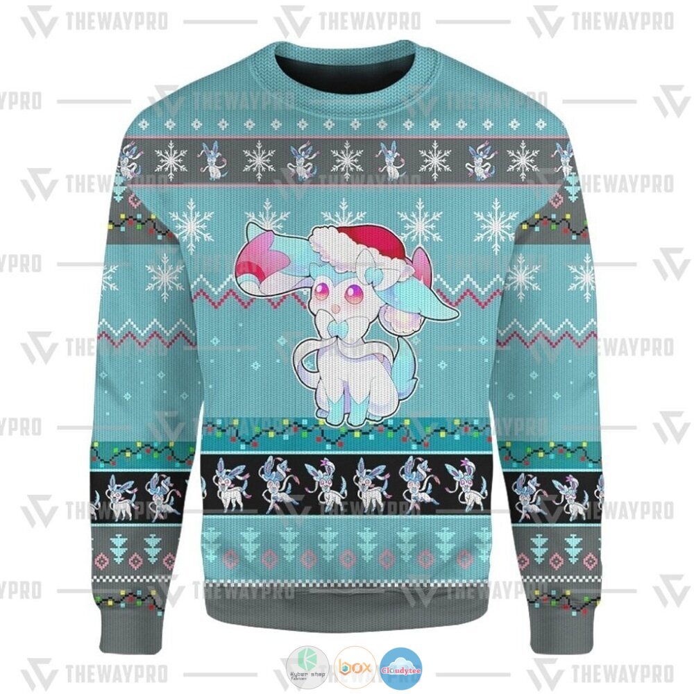 Pokemon Sylveon Ugly Christmas Sweater 13 Anime Pokemon Sylveon Christmas Sweater 1 2 3 4