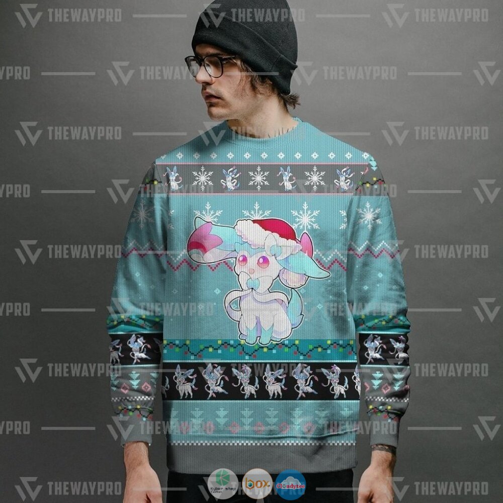 Pokemon Sylveon Ugly Christmas Sweater 14 Anime Pokemon Sylveon Christmas Sweater 1 2 3 4 5