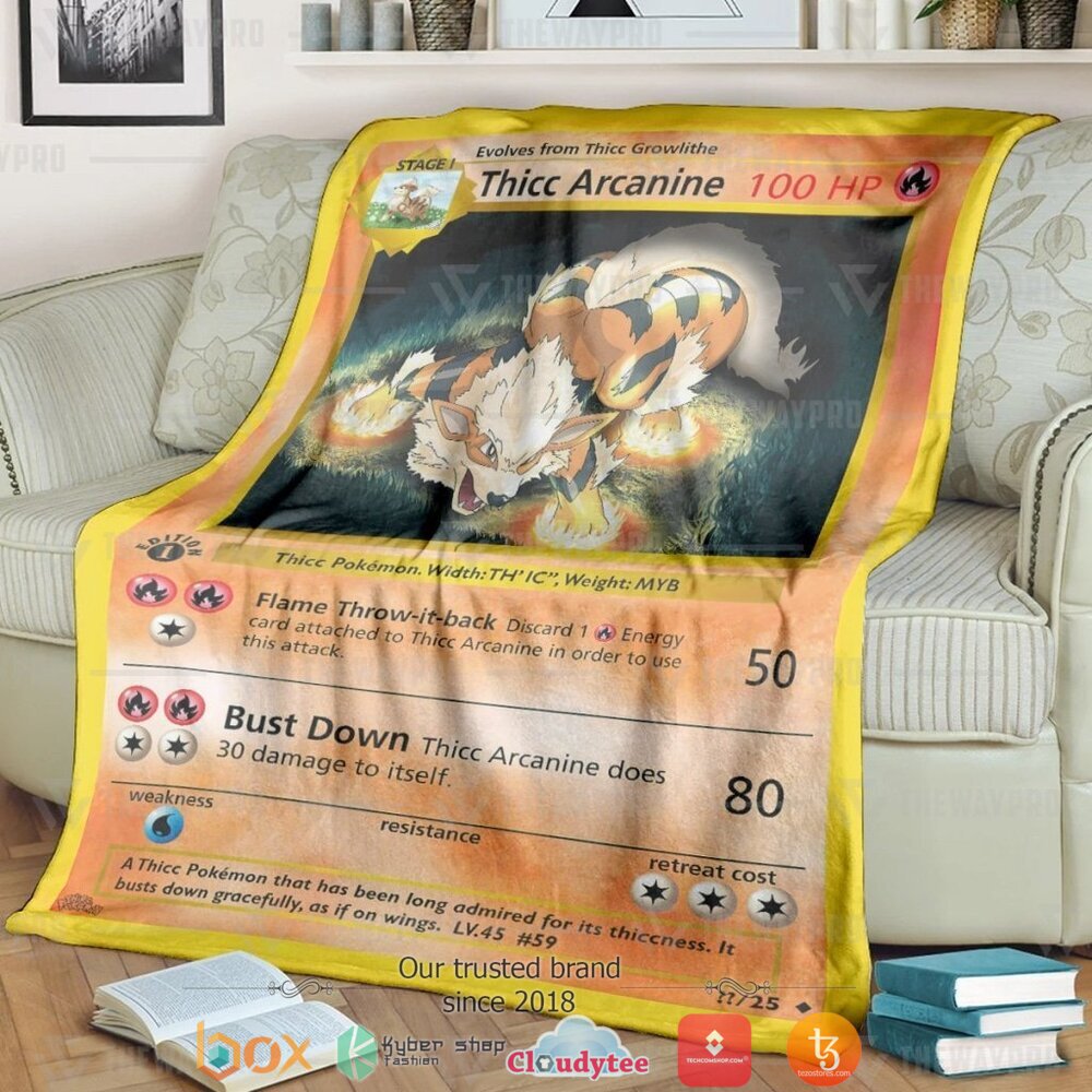 Anime Pokemon Thicc Arcanine soft Blanket