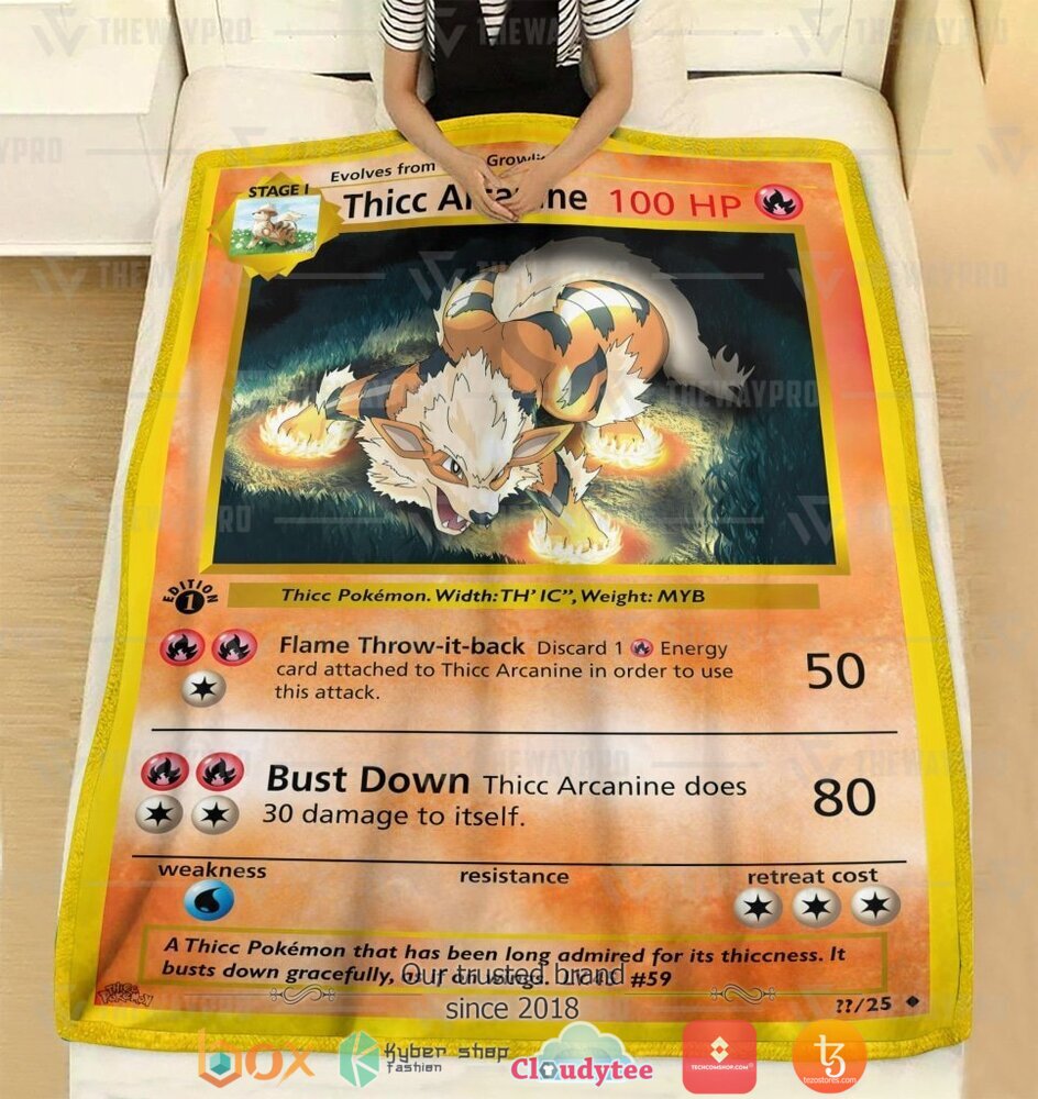 BEST Thicc Arcanine Pokemon Blanket 3 Anime Pokemon Thicc Arcanine soft Blanket 1 2