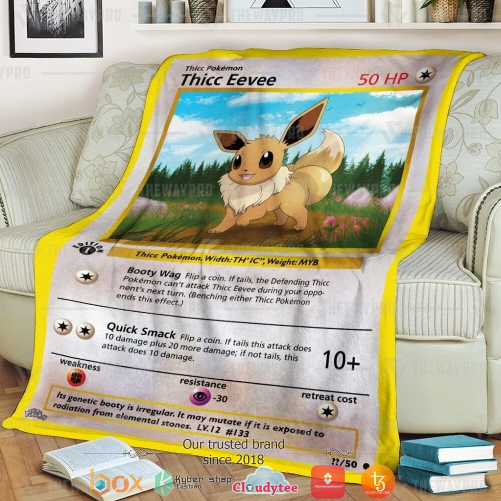 NEW Thicc Eevee Pokemon Blanket 1 Anime Pokemon Thicc Eevee soft Blanket