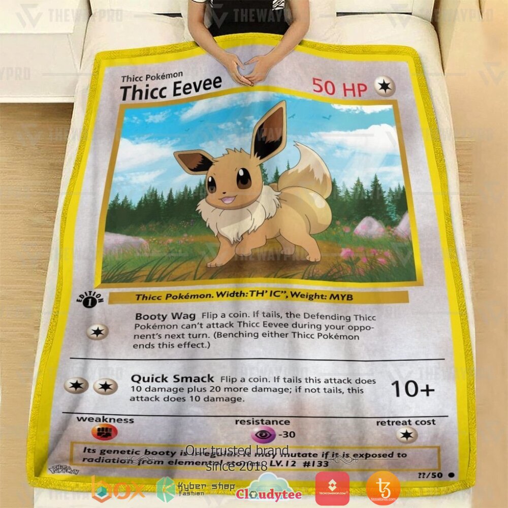 NEW Thicc Eevee Pokemon Blanket 2 Anime Pokemon Thicc Eevee soft Blanket 1