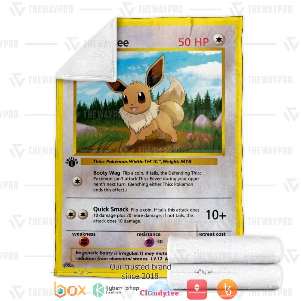 NEW Thicc Eevee Pokemon Blanket 3 Anime Pokemon Thicc Eevee soft Blanket 1 2