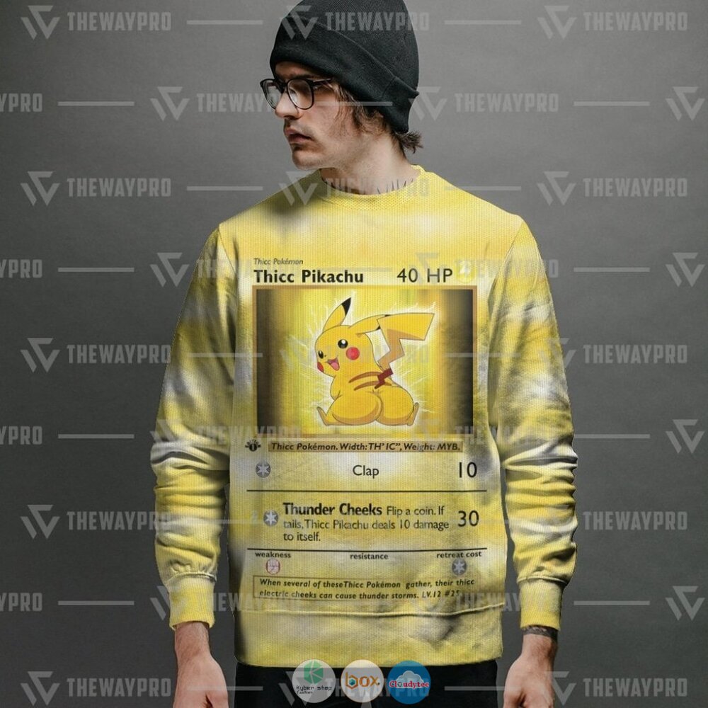 Pokemon Thicc Pikachu Ugly Christmas Sweater 6 Anime Pokemon Thicc Pikachu Christmas Sweater 1 2 3 4 5