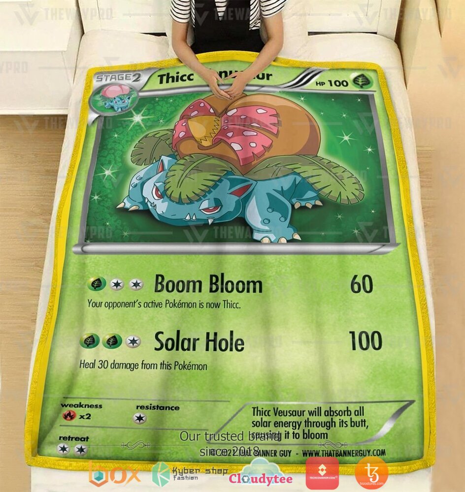 NEW Thicc Venusaur Pokemon Blanket 2 Anime Pokemon Thicc Venusaur soft Blanket 1