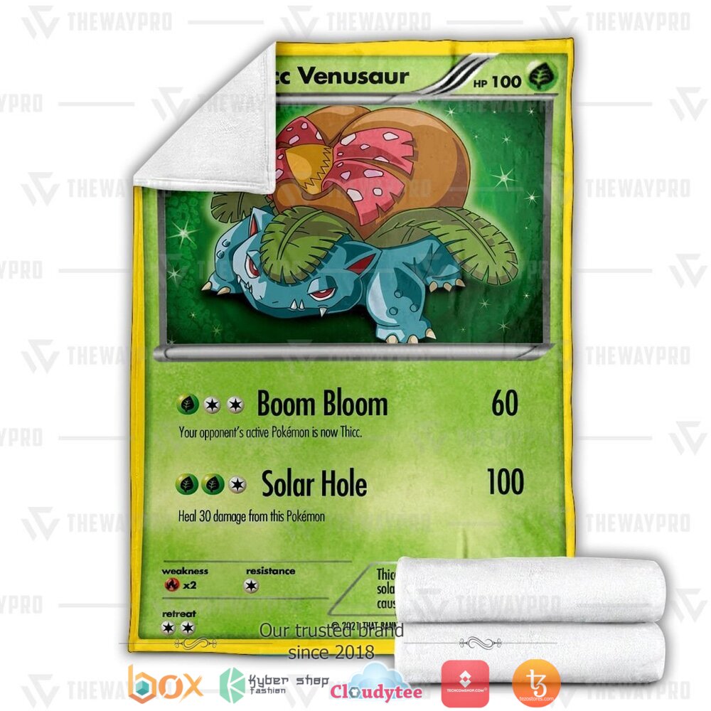 NEW Thicc Venusaur Pokemon Blanket 3 Anime Pokemon Thicc Venusaur soft Blanket 1 2