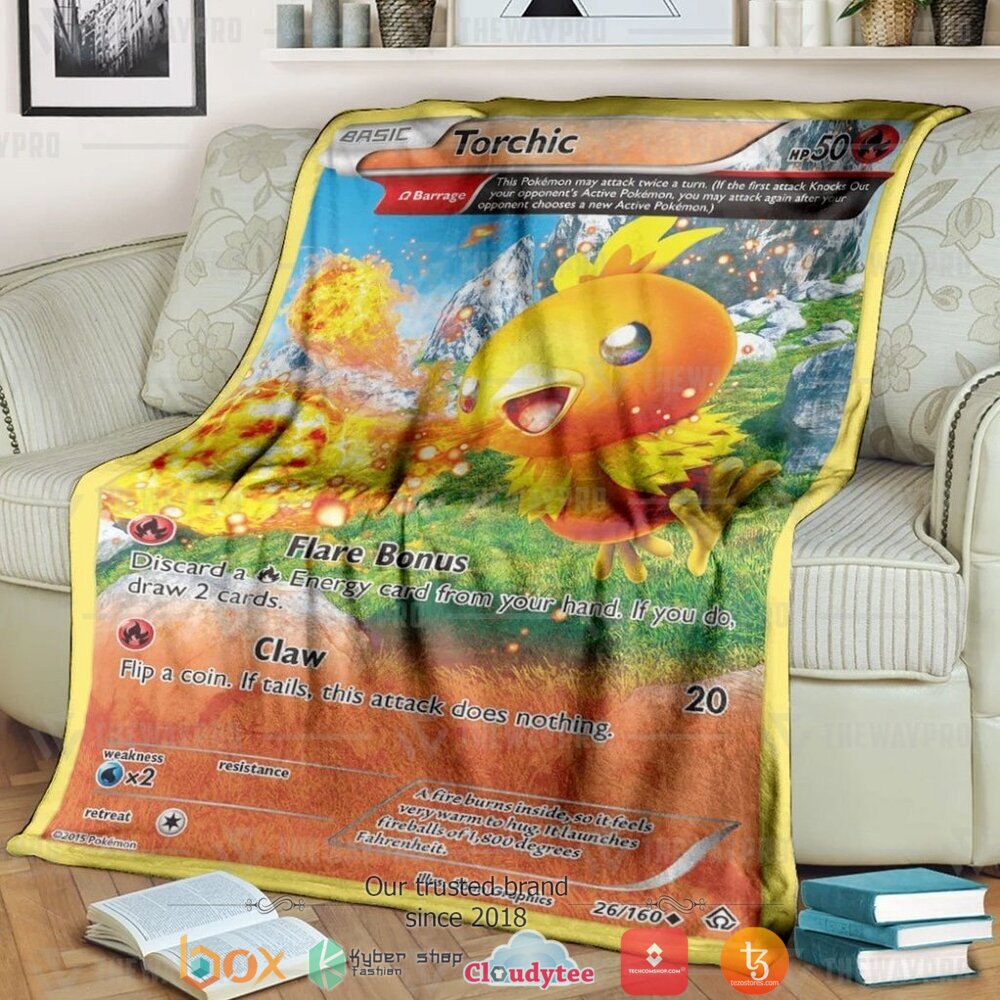 Anime Pokemon Torchic Primal Clash soft Blanket
