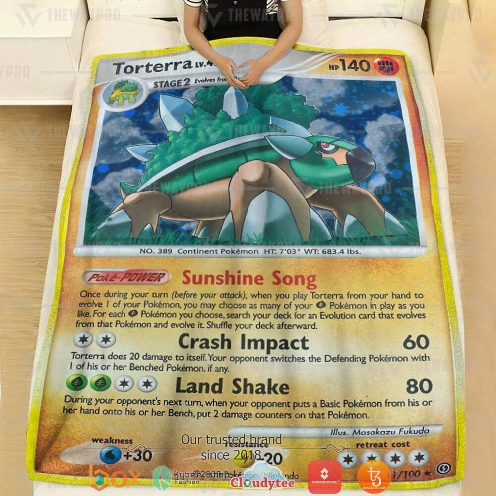 BEST Torterra LV.47 Pokemon Blanket 2 Anime Pokemon Torterra LV 47 soft Blanket 1