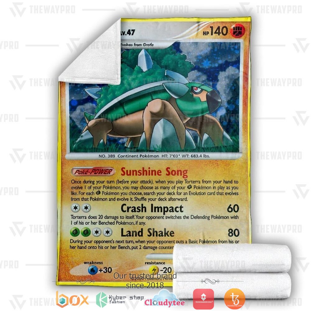 BEST Torterra LV.47 Pokemon Blanket 3 Anime Pokemon Torterra LV 47 soft Blanket 1 2
