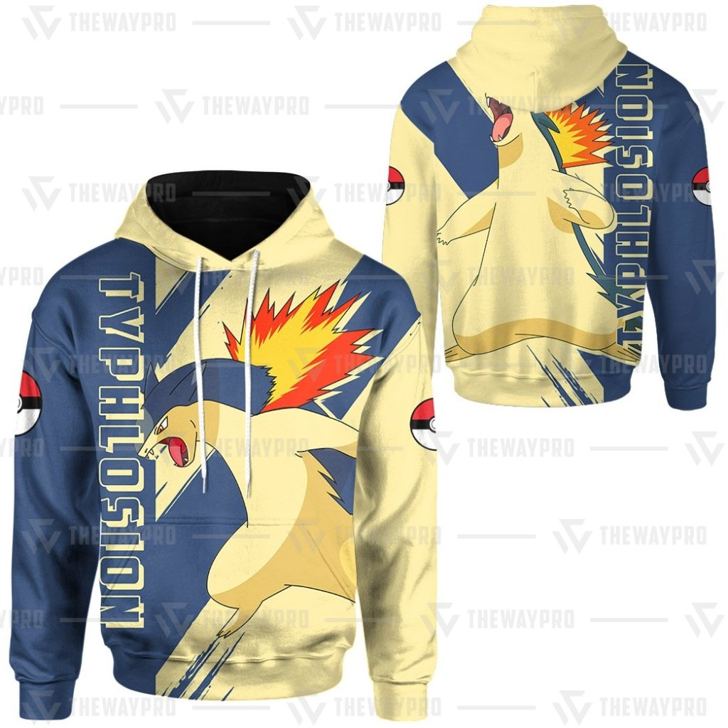 Anime Pokemon Typhlosion 3D All Over Printed Hoodie