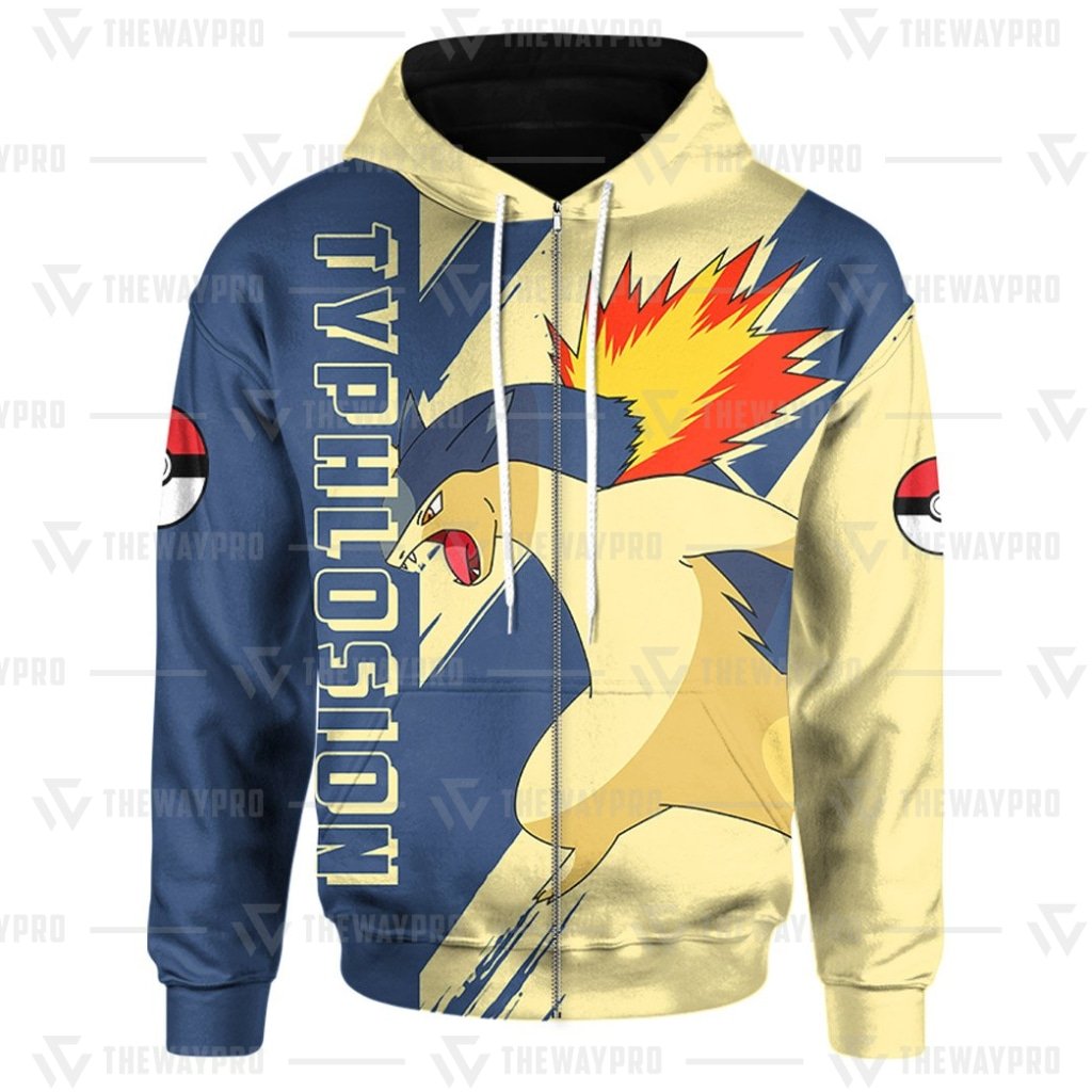 Anime Pokemon Typhlosion 3D All Over Printed Hoodie 1 2 3