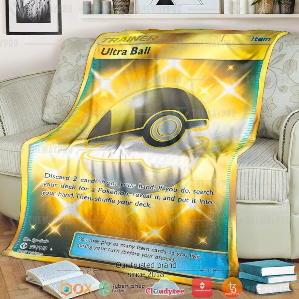 NEW Ultra Ball Trainer Pokemon Blanket 1 Anime Pokemon Ultra Ball Trainer Soft Blanket