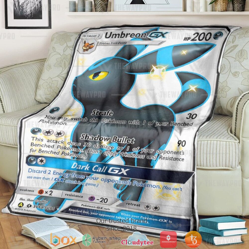 NEW Umbreon GX Sun & Moon Pokemon Blanket 8 Anime Pokemon Umbreon GX Sun Moon Soft Blanket