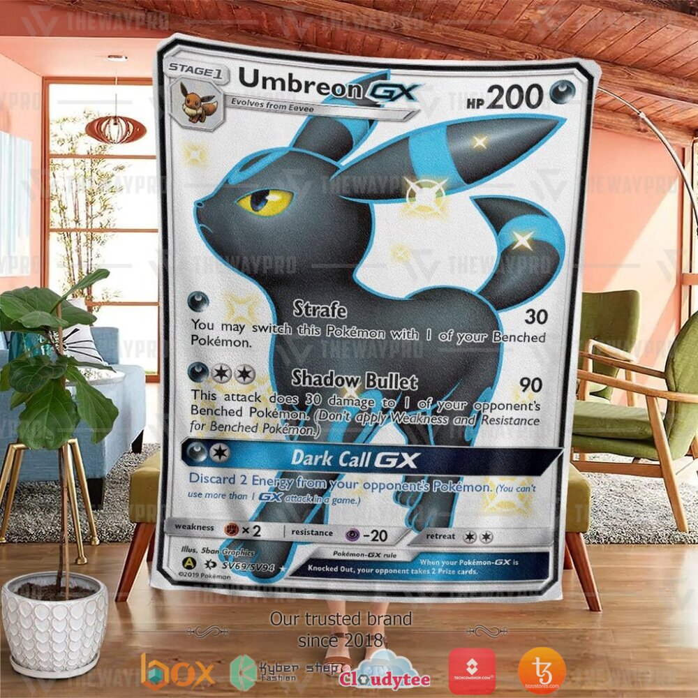 NEW Umbreon GX Sun & Moon Pokemon Blanket 2 Anime Pokemon Umbreon GX Sun Moon Soft Blanket 1