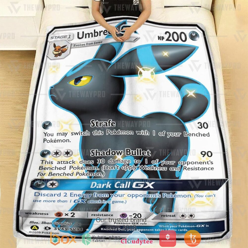 NEW Umbreon GX Sun & Moon Pokemon Blanket 3 Anime Pokemon Umbreon GX Sun Moon Soft Blanket 1 2