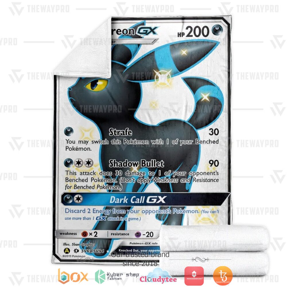 NEW Umbreon GX Sun & Moon Pokemon Blanket 4 Anime Pokemon Umbreon GX Sun Moon Soft Blanket 1 2 3