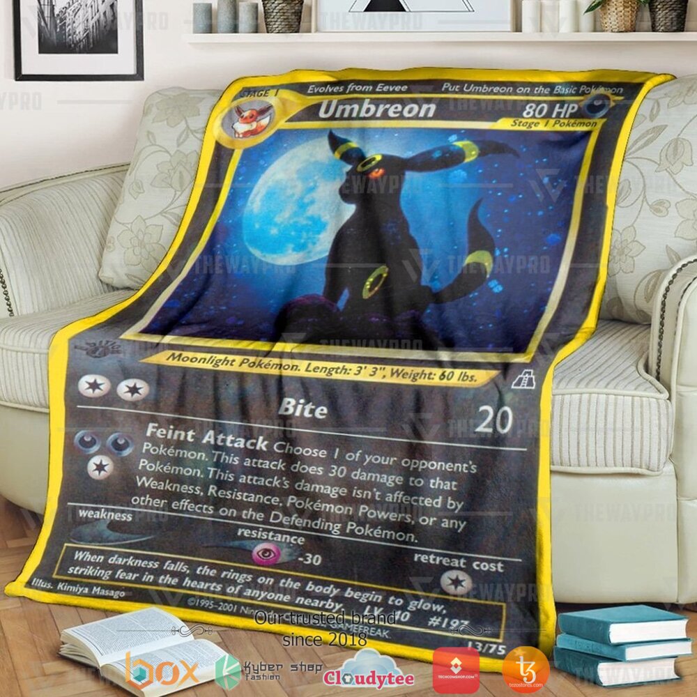 Anime Pokemon Umbreon Neo Discovery soft Blanket