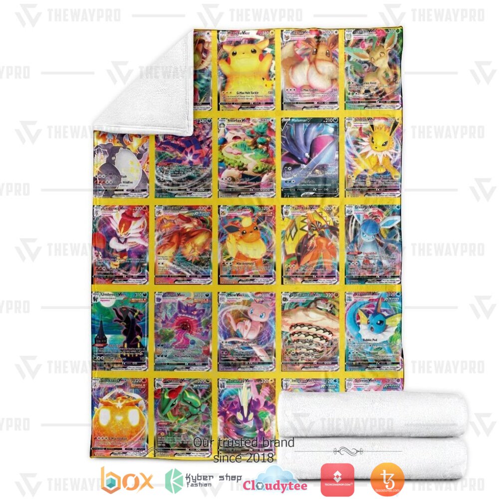 HOT VMAX Cards 2 Pokemon Blanket 4 Anime Pokemon VMAX Cards 2 Soft Blanket 1 2 3