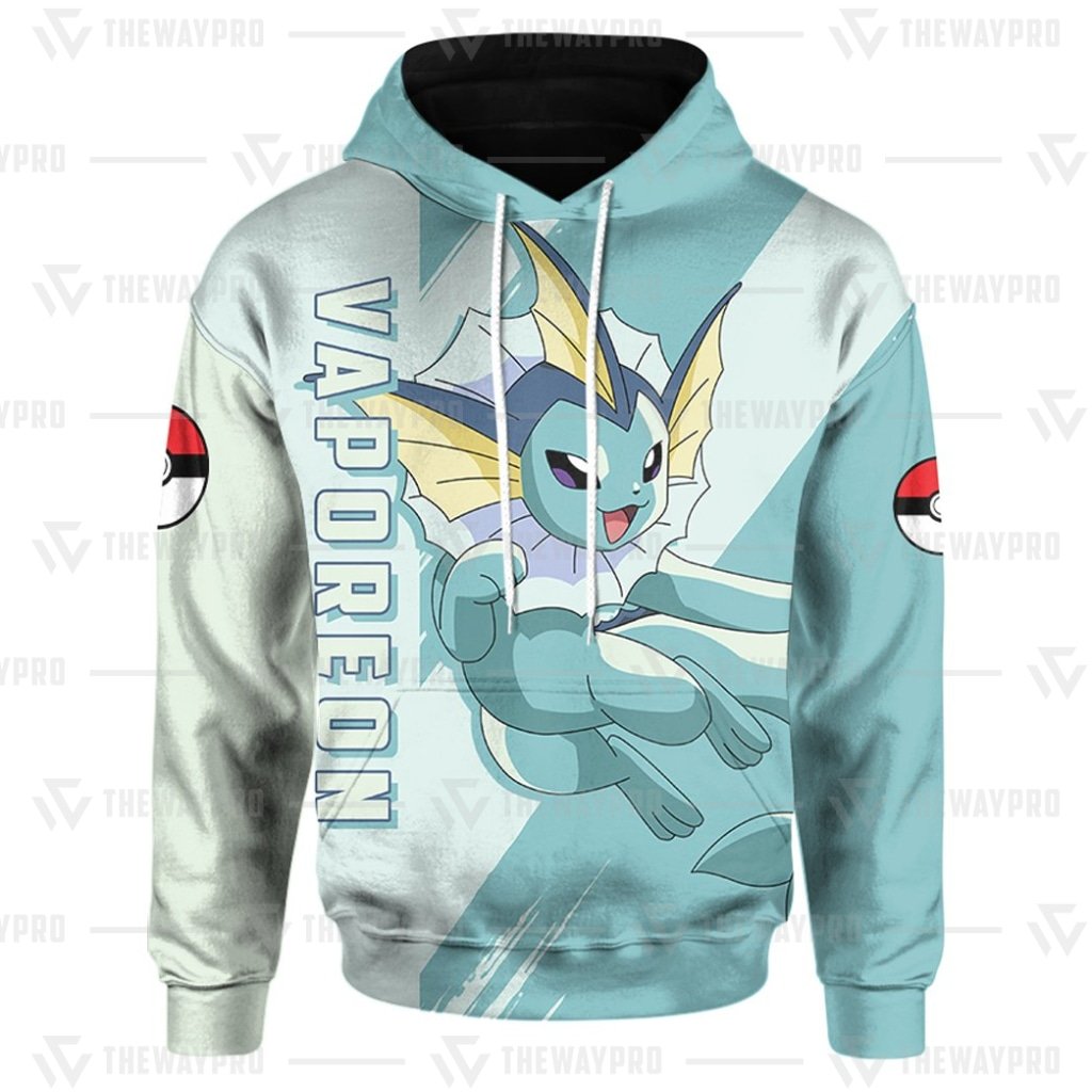 HOT Anime Pokemon Vaporeon 3D Printed Hoodie 8 Anime Pokemon Vaporeon 3D All Over Printed Hoodie