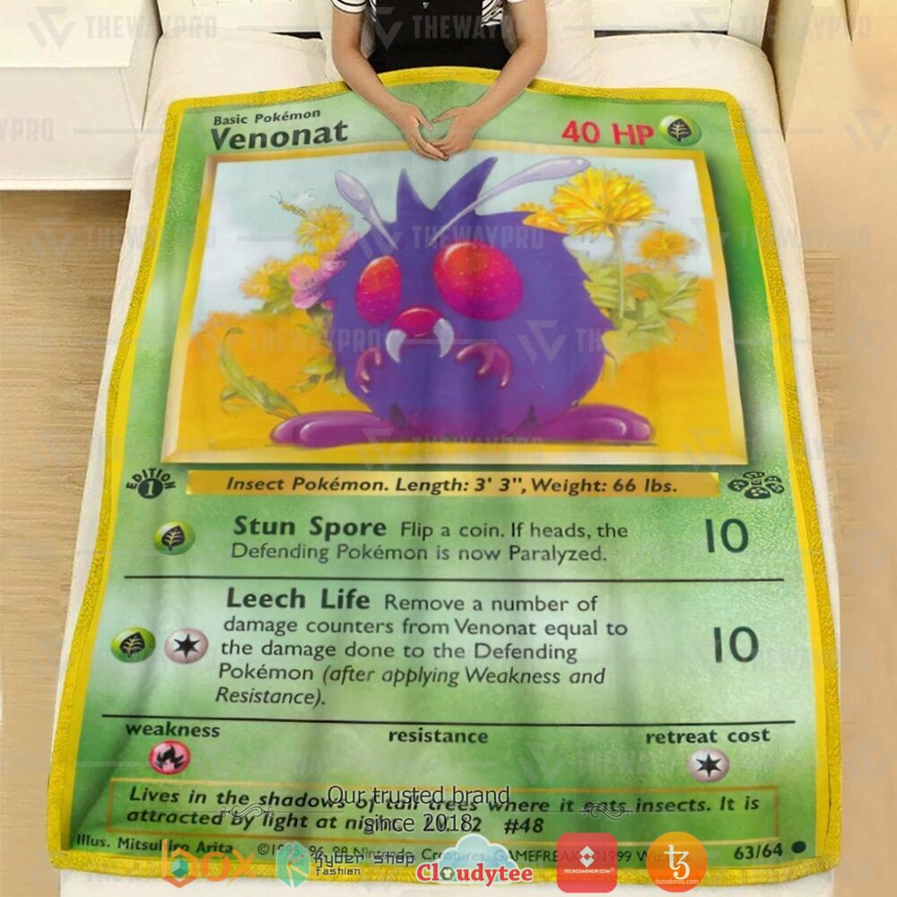 HOT Venonat Pokemon Blanket 2 Anime Pokemon Venonat soft Blanket 1
