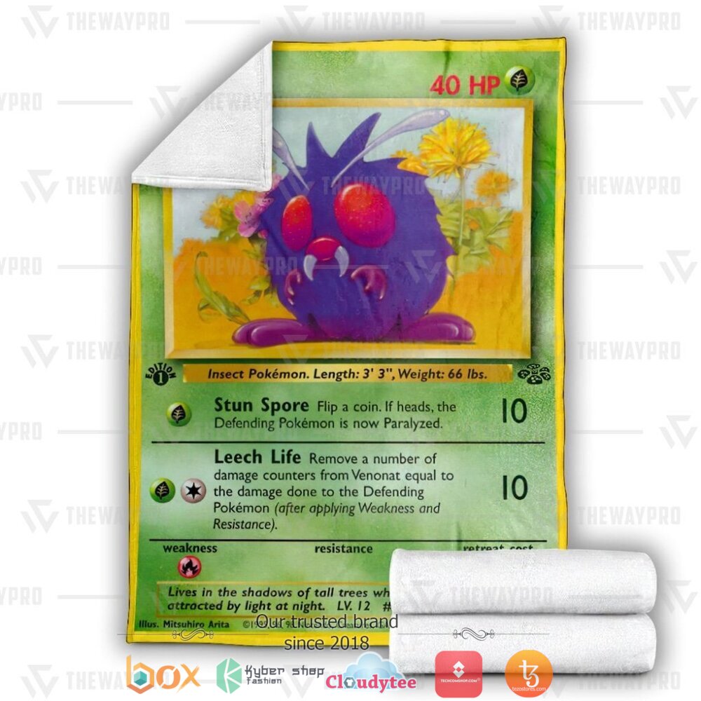 HOT Venonat Pokemon Blanket 3 Anime Pokemon Venonat soft Blanket 1 2