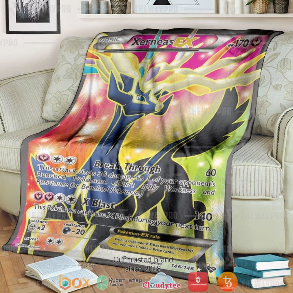 HOT Xerneas EX XY Pokemon Blanket 8 Anime Pokemon Xerneas EX XY Soft Blanket