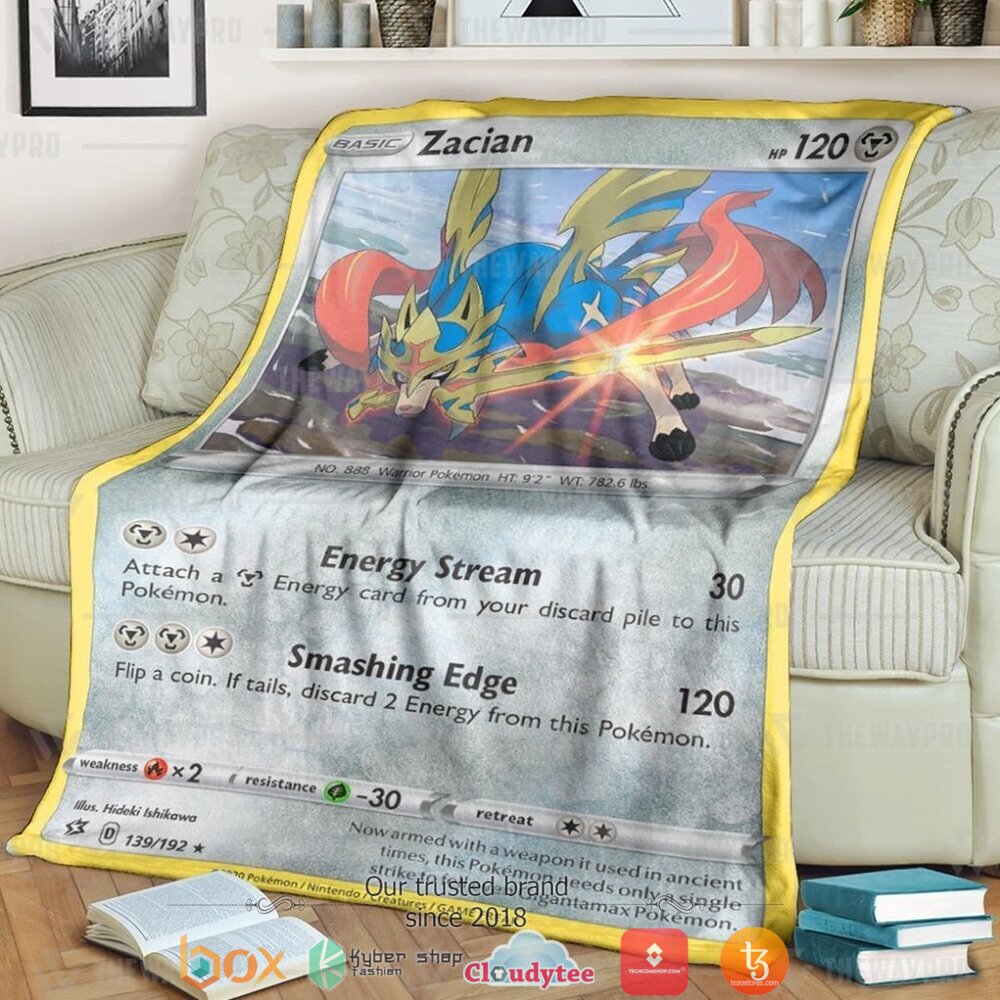 Anime Pokemon Zacian Rebel Clash soft Blanket