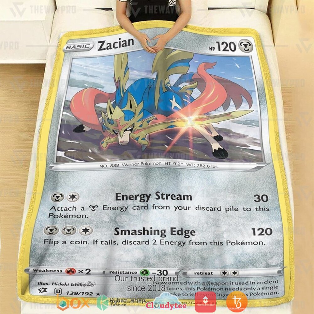 BEST Zacian Rebel Clash Pokemon Blanket 2 Anime Pokemon Zacian Rebel Clash soft Blanket 1