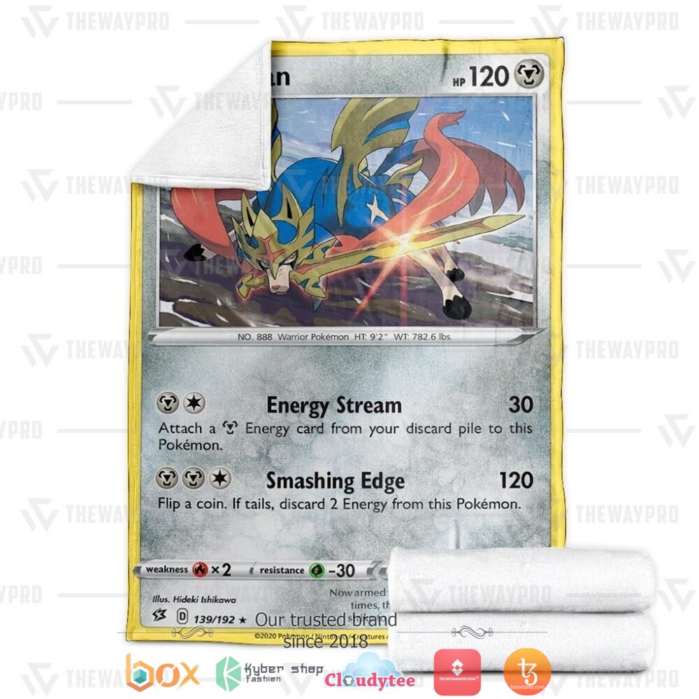 BEST Zacian Rebel Clash Pokemon Blanket 3 Anime Pokemon Zacian Rebel Clash soft Blanket 1 2