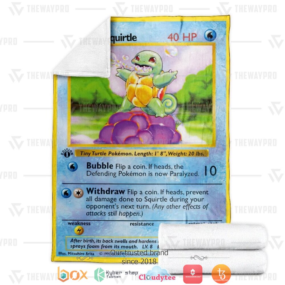 BEST Zander's Squirtle First Edition Pokemon Blanket 24 Anime Pokemon Zanders Squirtle First Edition Soft Blanket 1 2 3