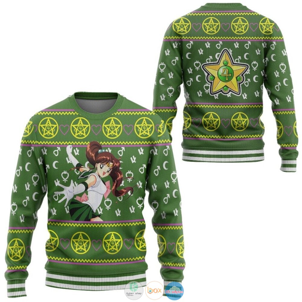 Sailor Moon Jupiter Ugly Christmas Sweater 2 Anime Sailor Moon Jupiter Christmas Sweater 1