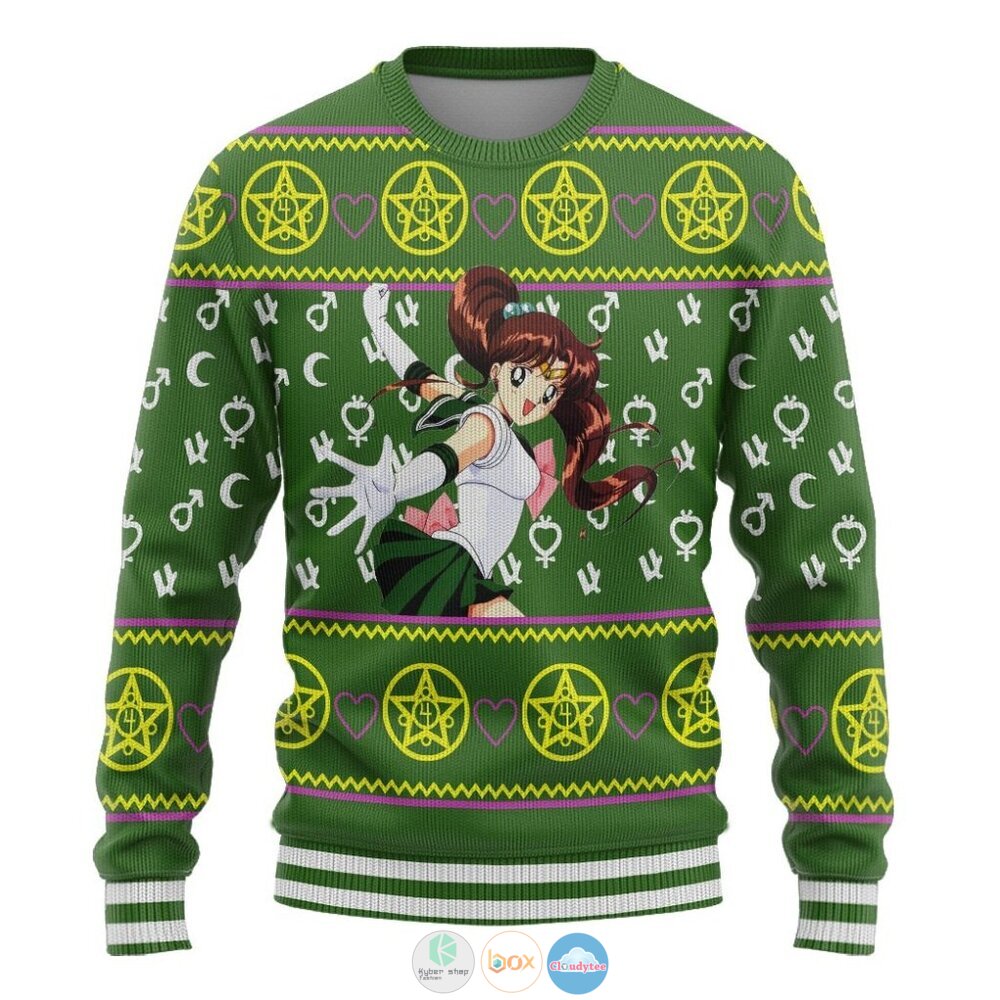 Sailor Moon Jupiter Ugly Christmas Sweater 3 Anime Sailor Moon Jupiter Christmas Sweater 1 2