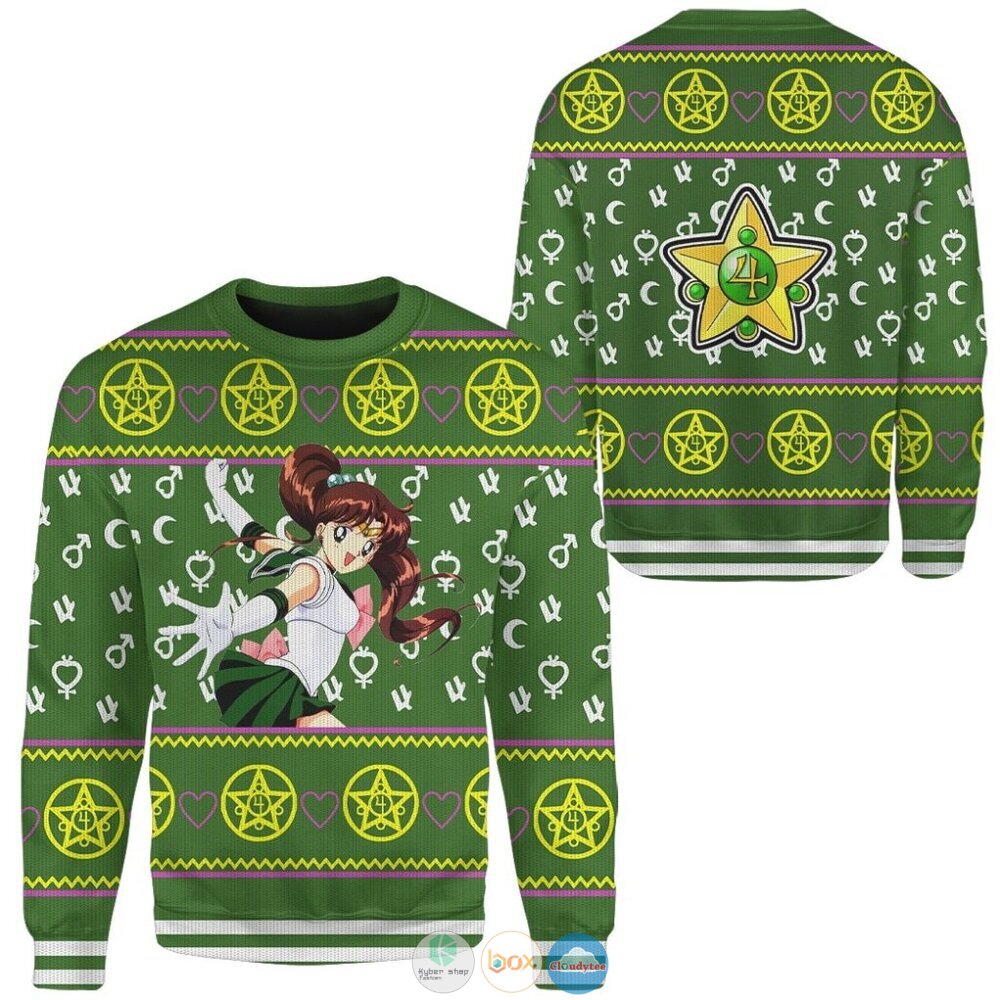 Sailor Moon Jupiter Ugly Christmas Sweater 4 Anime Sailor Moon Jupiter Christmas Sweater 1 2 3