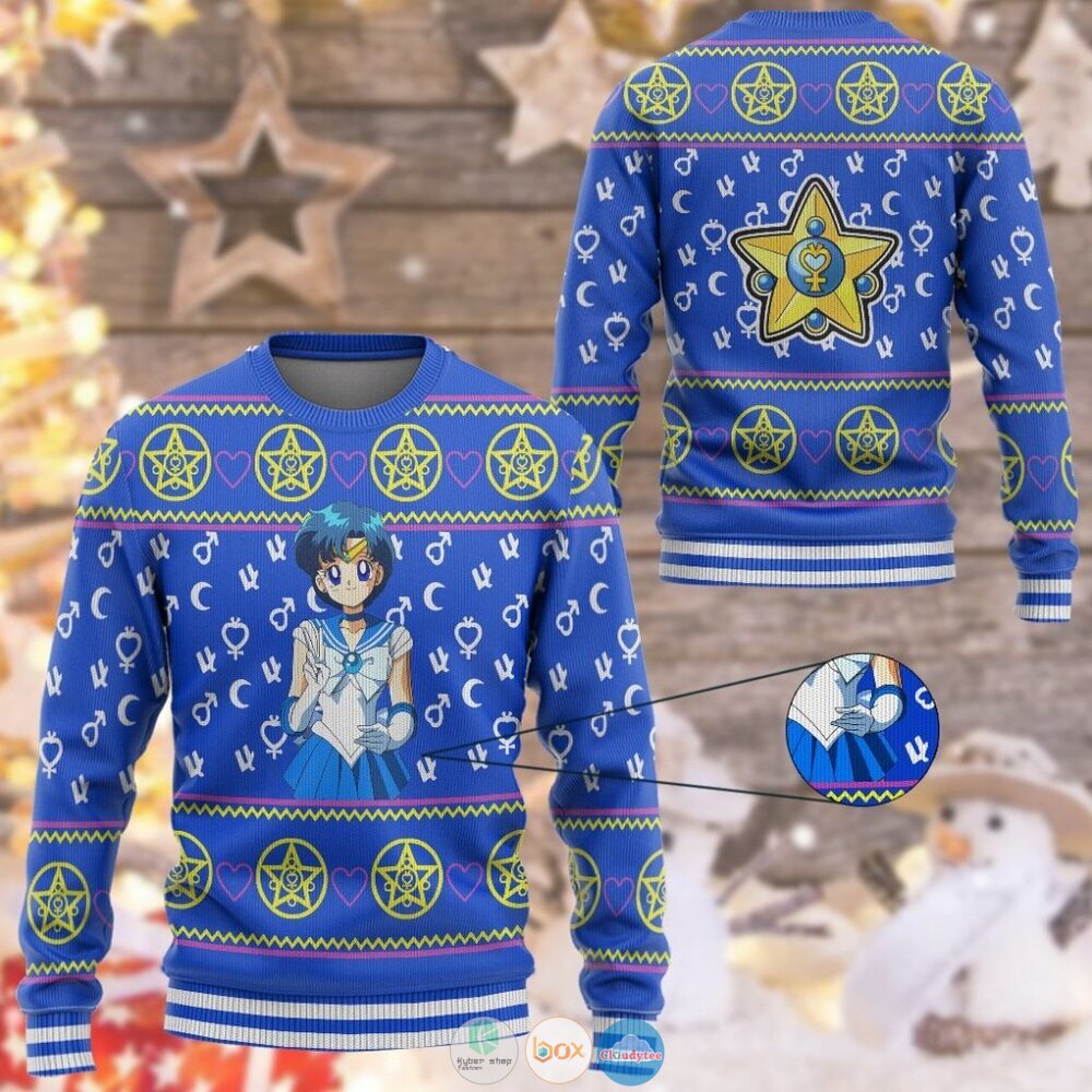 Anime Sailor Moon Mercury Christmas Sweater