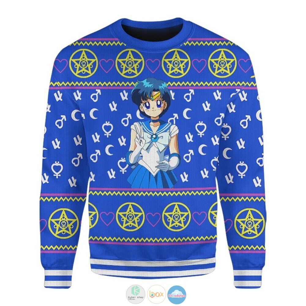 Sailor Moon Mercury Ugly Christmas Sweater 5 Anime Sailor Moon Mercury Christmas Sweater 1 2 3 4
