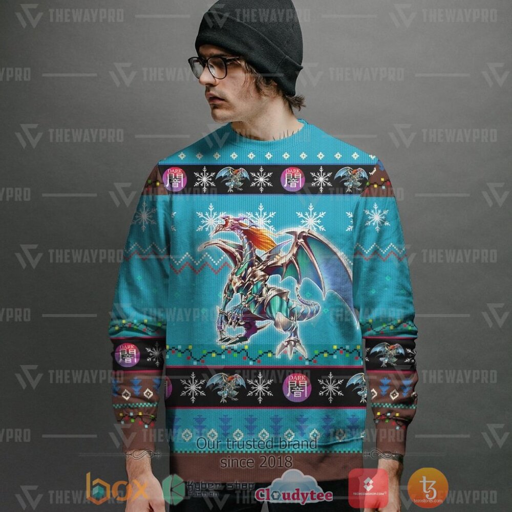 HOT Anime YGO Chaos Emperor Dragon Envoy Of The End Merry Christmas Sweater 2 Anime YGO Chaos Emperor Dragon Envoy Of The End Ugly Christmas Sweater 1