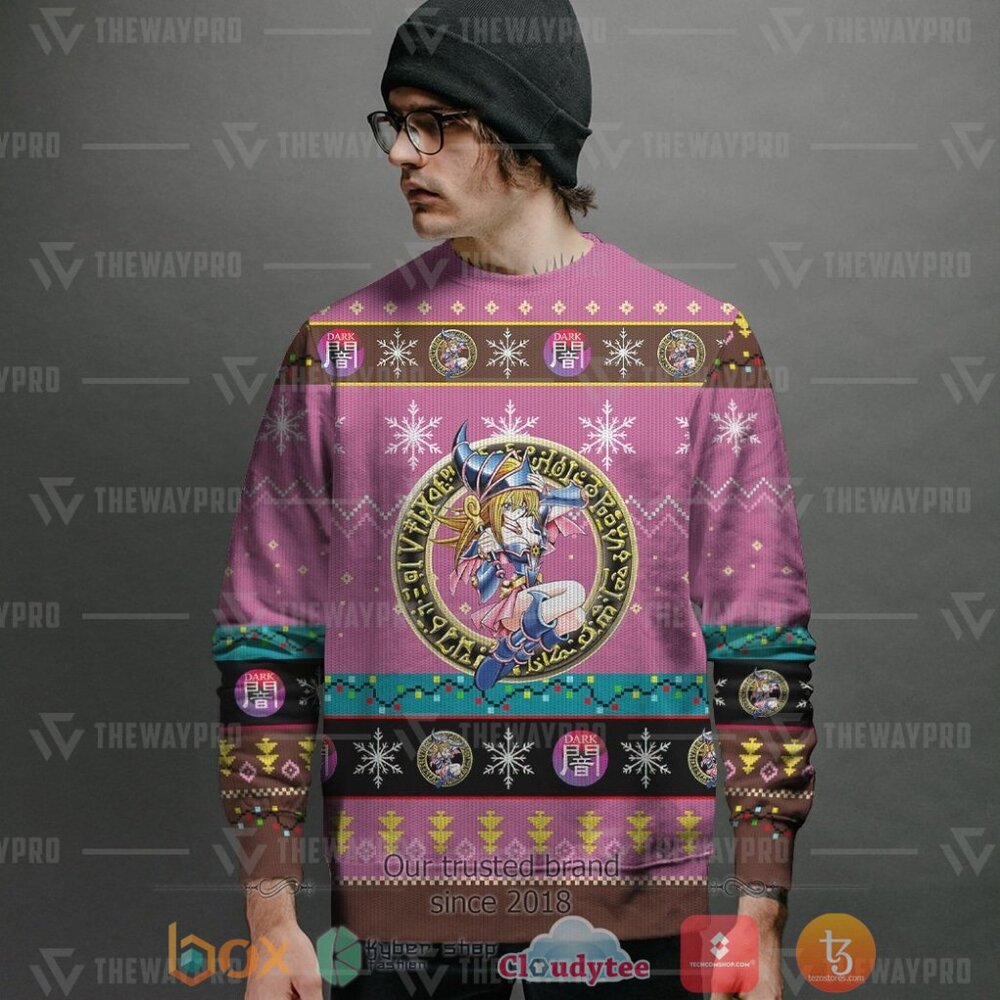 HOT Anime YGO Dark Magician Girl Thicken Merry Christmas Sweater 2 Anime YGO Dark Magician Girl Thicken Ugly Christmas Sweater 1