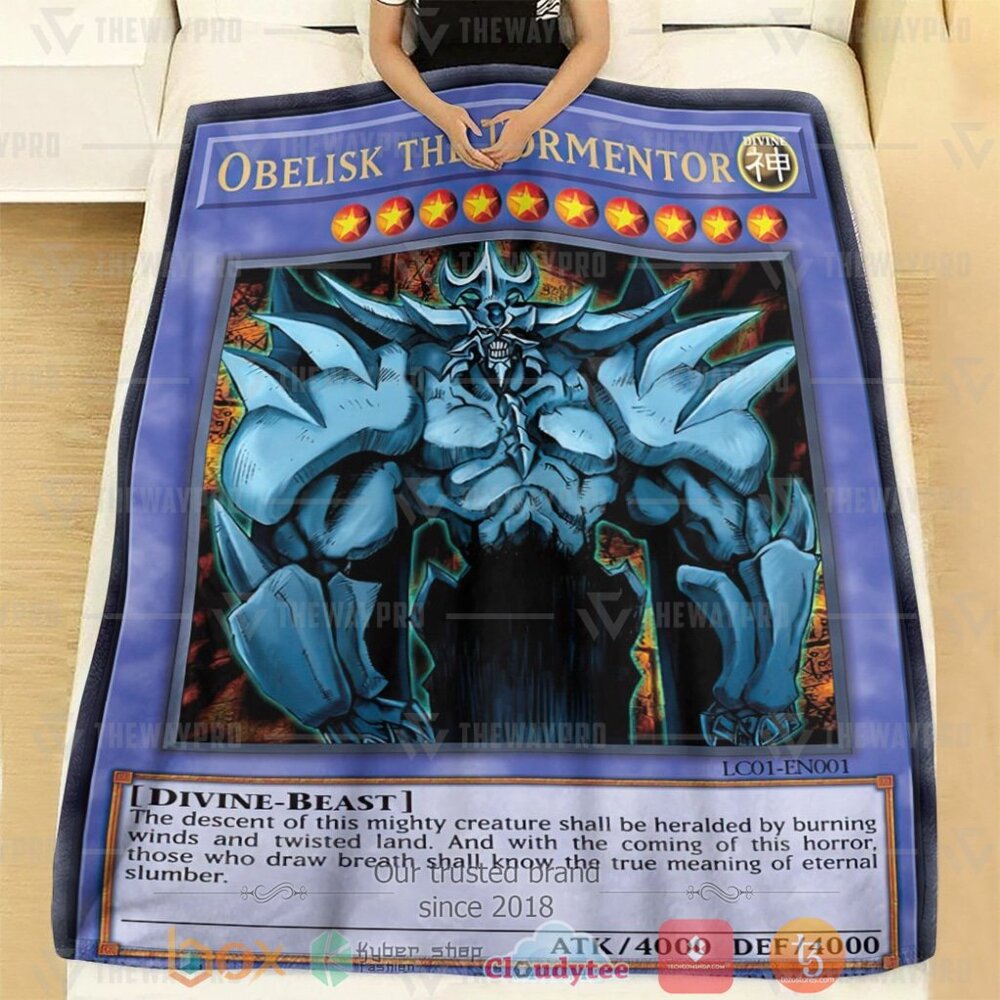 HOT Anime YGO Obelisk The Tormentor Soft Blanket 2 Anime YGO Obelisk The Tormentor Custom Soft Blanket 1