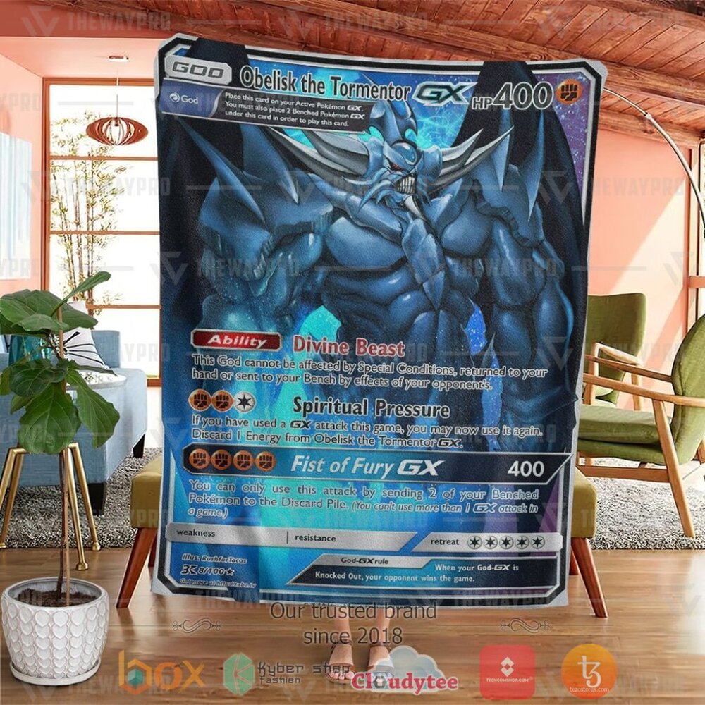 Anime YGO PKM Obelisk The Tormentor Custom Soft Blanket 1 2 3