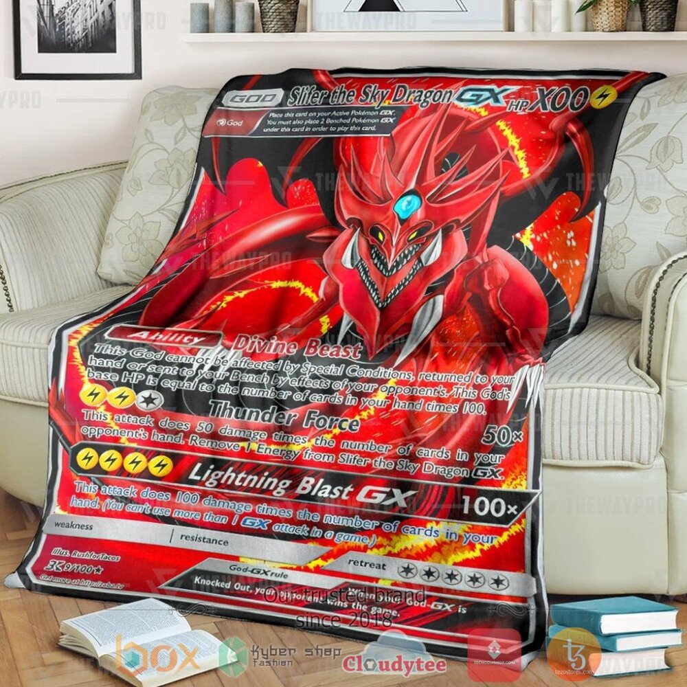 Anime YGO PKM Slifer The Sky Dragon GX Custom Soft Blanket
