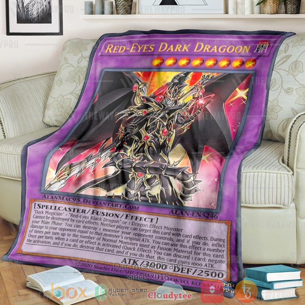 NEW Anime YGO Red-Eyes Dark Dragon Soft Blanket 7 Anime YGO Red Eyes Dark Dragon Custom Soft Blanket