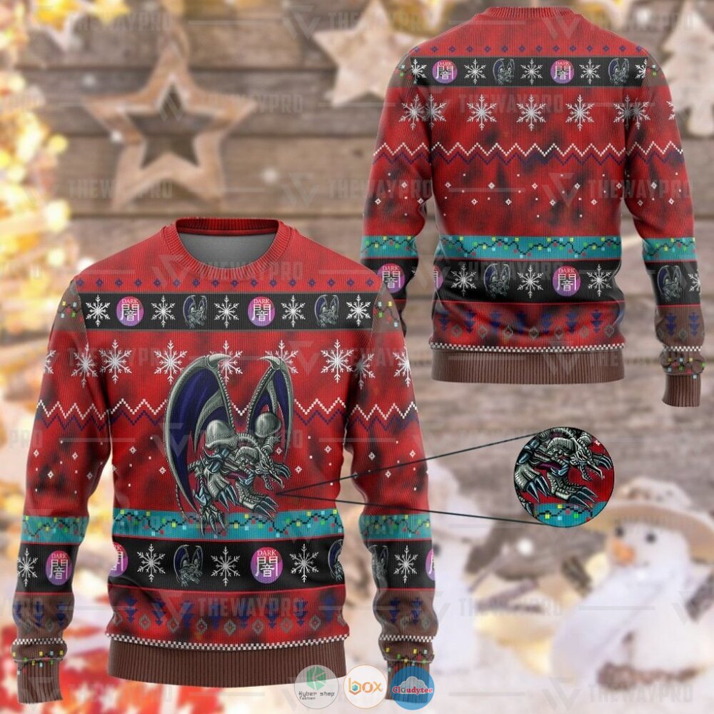Anime Yu Gi Oh Black Skull Dragon Christmas Sweater