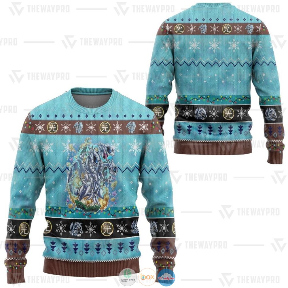 Yu Gi Oh Blue Eyes Toon Ultimate Dragon Ugly Christmas Sweater 2 Anime Yu Gi Oh Blue Eyes Toon Ultimate Dragon Christmas Sweater 1