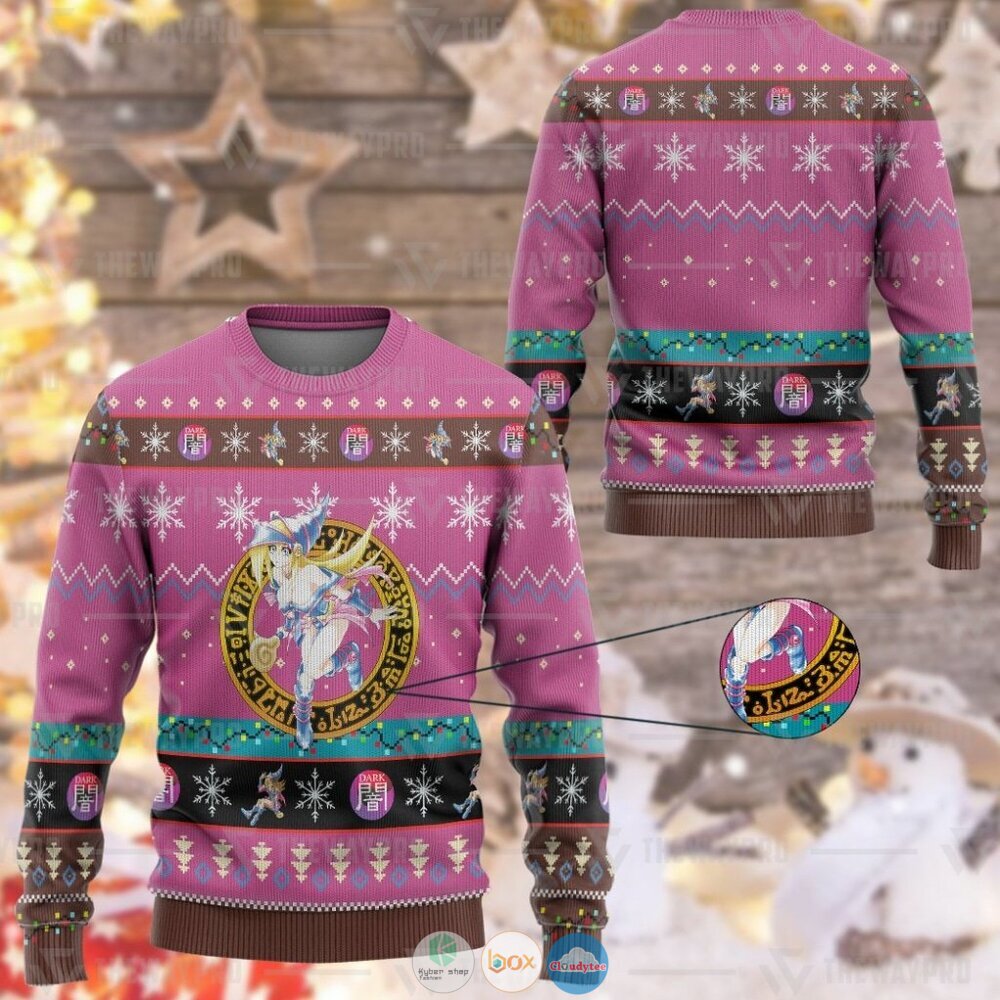 Yu Gi Oh Dark Magician Girl Ugly Christmas Sweater 13 Anime Yu Gi Oh Dark Magician Girl Christmas Sweater