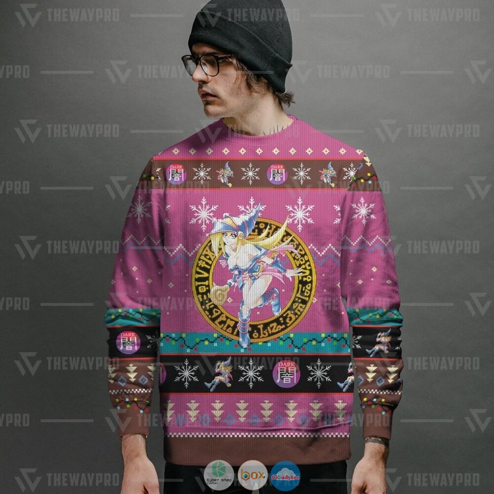 Anime Yu Gi Oh Dark Magician Girl Christmas Sweater 1 2 3 4 5
