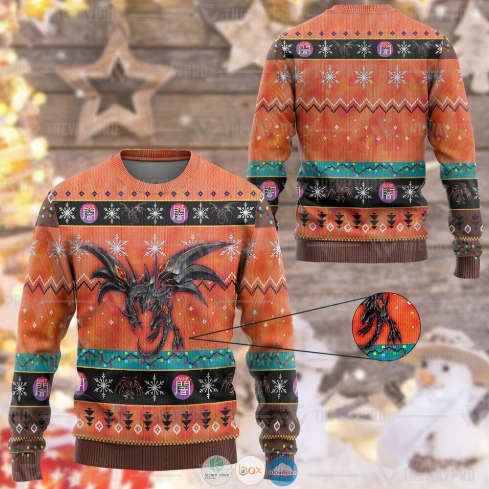 Anime Yu Gi Oh Red Eyes Darkness Metal Dragon Christmas Sweater