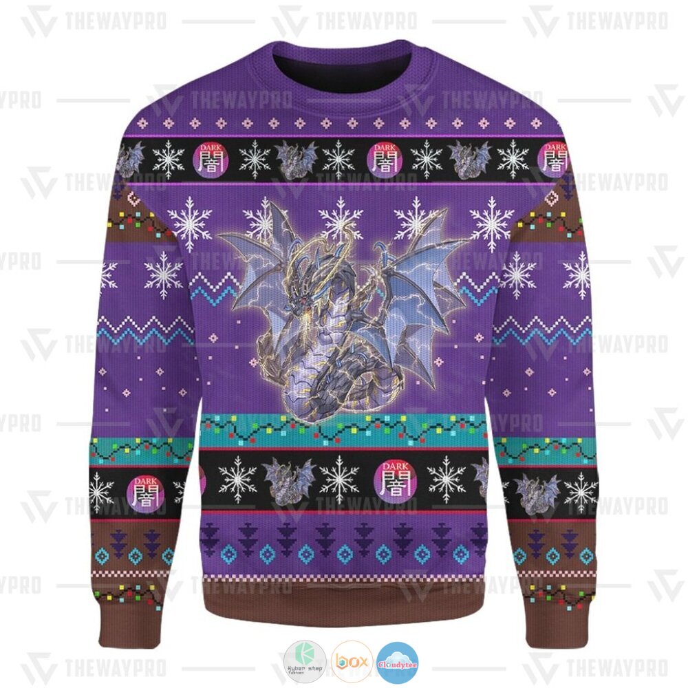 Anime Yu Gi Oh Thunder Dragon Colossus Christmas Sweater 1 2 3 4