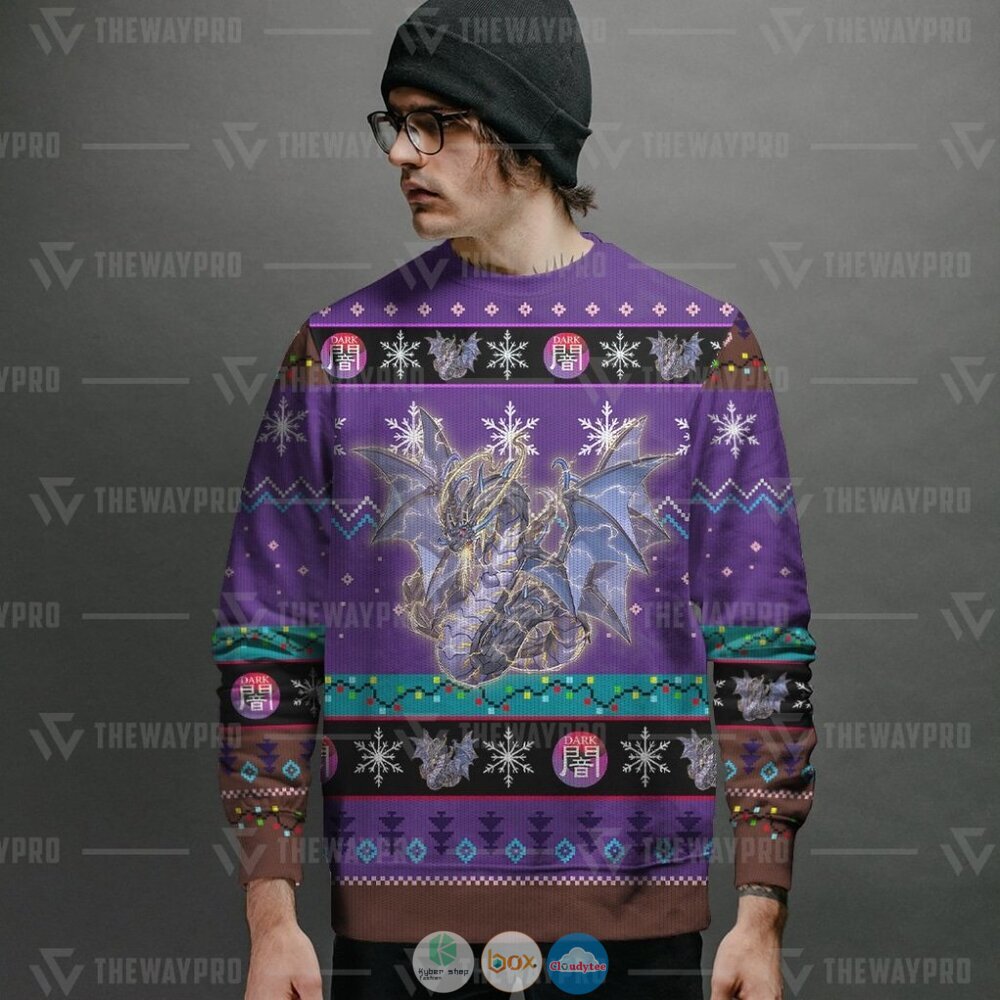 Anime Yu Gi Oh Thunder Dragon Colossus Christmas Sweater 1 2 3 4 5