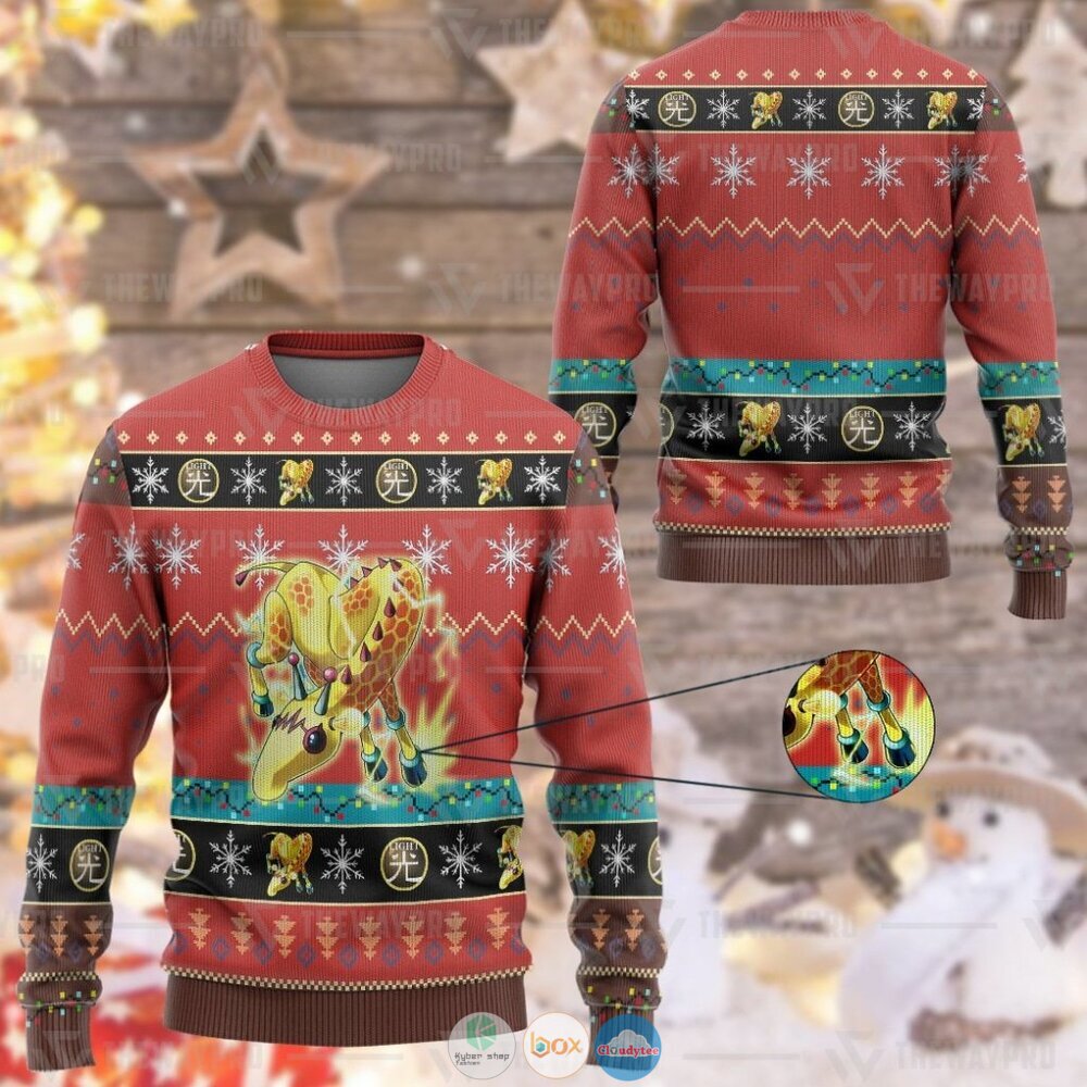 Yu Gi Oh Wattgiraffe Ugly Christmas Sweater 12 Anime Yu Gi Oh Wattgiraffe Christmas Sweater