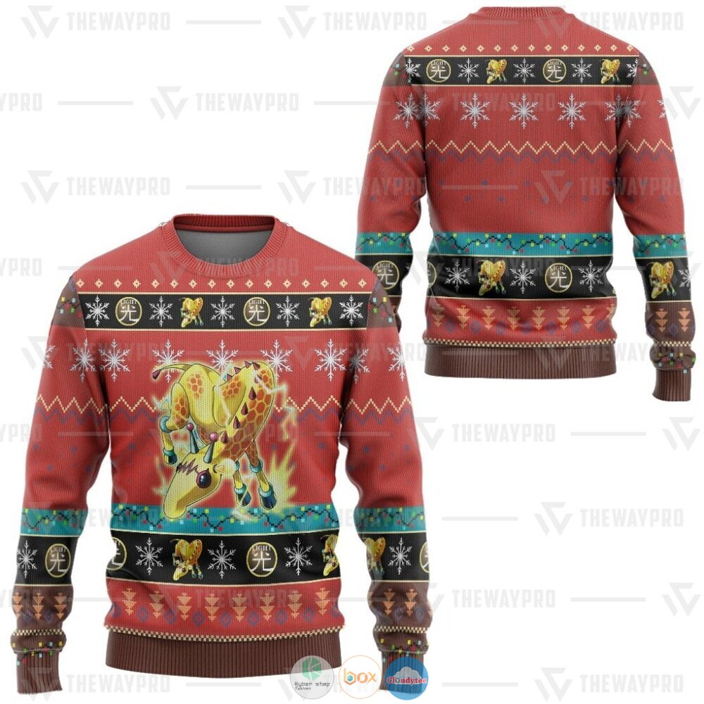 Yu Gi Oh Wattgiraffe Ugly Christmas Sweater 2 Anime Yu Gi Oh Wattgiraffe Christmas Sweater 1